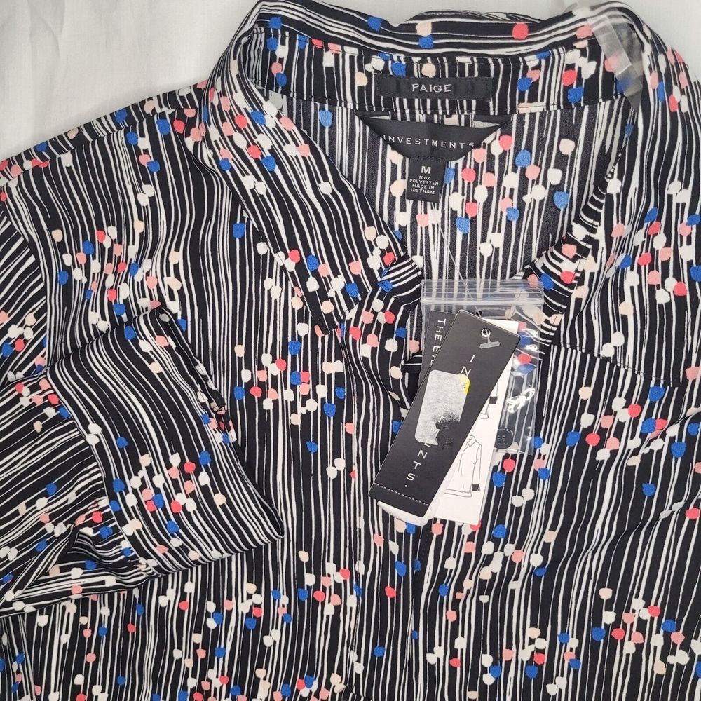 Investments Paige Blouse Long Sleeve‎ Top Size Medium New With Tags NWT